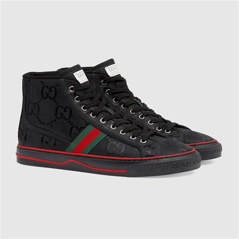 black gucci mens trainers|Gucci men sneakers high top.